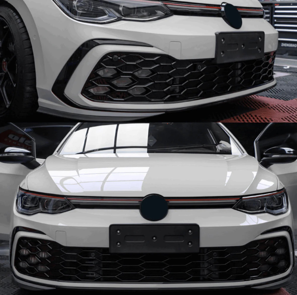 Kühlergrill Wabengrill Hochglanz Schwarz für Golf 8 GTI/Clubsport