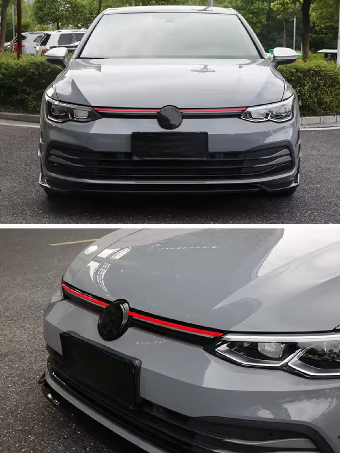 Streifen Abdeckung Schwarz/Rot für Golf 7 und 8